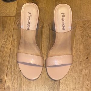 Jeffrey Campbell women’s tan heels